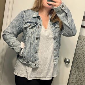 Free People acid wash denim jacket